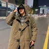 Cargo Parkas Männer Japanische Straße Einfache Lose Lg Mit Kapuze Mäntel Zip Up Solide Winter Neu Trendy Outwear Freizeit Vintage Ins O2AQ #