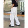 High Street Fi proste rozryte dżinsy dla mężczyzn Czarne białe workowate spodnie męskie szerokie legalne spodnie Z9um#