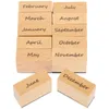 Opslagflessen Stickers Engels Maand Stempel Hout Houten Plakboek Zegel Inkt Kleine Stempels Maandelijks Voor Kantoor DIY Planner Student Gebruik