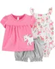 Set di abbigliamento Vestiti per neonate 3 pezzi / lotto Pour Nouveaux Body per ragazza in cotone a maniche corte 0-12 mesi Nati per bambini