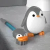 Ensembles de brosses de toilette de nettoyage pingouin, tête de brosse incurvée murale avec poils en silicone, éviers de nettoyage, baignoires, accessoires de salle de bains