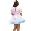 sexy Sissy French Hot Pink Blue Paragraph Doll Collar Lovely Lace Gothic Maid Costume Customizati L3rX#