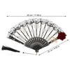 Decorative Figurines Lace Flower Folding Fan Vintage Hand Handheld For Tea Party Dancing Cosplay