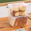 Plates Self Made Bread Storage Box Dispenser Airtight Holder Plastic Transparent Case