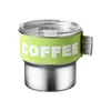 Kupalar 1pc 400ml Paslanmaz Çelik Tumbler, LID Taşınabilir Sızdır Dışı Kahve Bardağı İçme Araçları Kahve/Yeşil/Mor 8.5cmx8.5cm