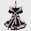 Японское аниме Cat Girl Maid Косплей Костюмы Женщины Sweet Pink Lolita Bow Knot Party Официант Хален Симпатичные кружева Princ Dr H3Mx #