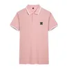 giacca in pietra di marca polo isola Polo estiva classica in cotone mercerizzato solido T-shirt in pietra a maniche corte da uomo Is land Casual Versatile Top jkk1