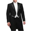 Smoking de casamento do noivo cinza formal masculino lg terno jaqueta calças colete conjunto de 3 peças roupa personalizada XS-5XL q169 #