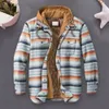 Autumn Winter Men's Plaid Hooded Jackets harajuku Casual vadderad varma blixtlås LG -ärmskjortor Rockar Male K6ej#