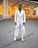 Luxuly Walgeff White LG Wedding Suits 남자 슬림 한 피크 라펠 신랑 턱시도 2 피스 세트 fi 남성 블레이저 의상 homme a1bb#