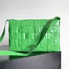 Lyx kvinnor kassett klaffpåse spegel kvalitet designer crossbody väskor svart grön intreciato kalvskinn sliver hårdvara dam stor handväska handväska
