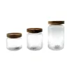 Jars Storage bottle hammer grain glass bottle sealed jar kitchen seasoning wooden storage jar dry fruit miscellaneous grain tea jar