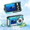 Vattentät digitalkamera 1080p 4K/30fps Full HD Selfie Video Recorder 48MP Anti-Shake Underwater Camera Dual Screen Mini Camera 240327