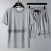 Mannen T-shirt Pak Shorts T-shirt Set Oversize 6XL 7XL 8XL Plus Size Korte Mouw Zwarte T-shirts Zomer Mode losse Drop 240325