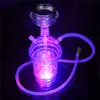 Mini Hookah Zestaw Przenośna kubek Projekt LED Shisha Luminous Bong Bubbler Rura wodna palenie Bong Bong