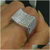 Pierścienie luksusowy pierścień mikro prepanie aaaaa cyrkon biały złoty zespół dla kobiet obietnica bzdury biżuteria prezent upuszczony dostawa Otamq