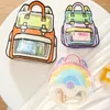 Gift Wrap Cute Schoolbag Shaped Candy Packing Bags Clear Plastic Stand Up Pouch Snack Gif Holographic Bag For Small Business