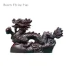 Sculptures chinoises classiques en bois massif, sculpture du zodiaque Dragon, décoration de salon, bureau, artisanat, cadeau d'ouverture, Animal