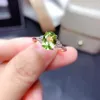 Натуральный зеленый перидот, кольцо из стерлингового серебра с августовским камнем, Handamde, помолвка, свадебный подарок для женщин, ее кластер Ri231m