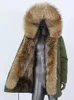 furyourself 2023 imperméable hommes Lg réel Racco renard manteau de fourrure col à capuche Parka veste d'hiver naturel épais chaud Streetwear A1Ga #