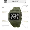 Zegarek na rękę Skmei Electric Watch Square Square Frame Dopasowanie Kolor Duża cyfrowa wyświetlacz podwójny czas stop czasowy 2186