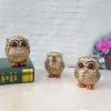 Sculptures 3 Owl Figurines Decor See No Evil Hear No Evil Speak No Evil Cute Owl Statue Crafted Animal Sculpture Ornament for Home Office T