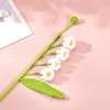 Decorative Flowers 1pc Crochet Hand Woven Lily Of The Valley Cotton Yarn Fake Flower Wedding Party Bouquet Year Home Table Decorations