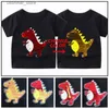 Camisetas meninos camiseta de algodão topo dos desenhos animados lantejoulas dinossauro crianças casaco roupas infantis topo 2-12 anos de idade meninos roupas 24328