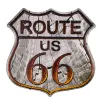 Set Us Route 66 Scudo irregolare Targa in metallo in metallo Vintage Bar Motor Club Cafe Garage Pin Up Signs Decorazione artigianale da parete Targhe in metallo retrò