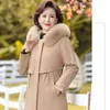 Veste d'hiver épaisse à capuche pour femme, manteau en duvet Lg, coupe cintrée, col de cheveux, vêtements rembourrés en coton, Parkas L62 650g #