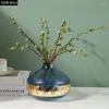 Vases Golden Texture Glass Vase Desk Decoration AHydroponics Floral Modern Relief Flower Pots Decorative Arrangement