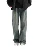 Jeans pour hommes pantalons décontractés pur coton américain haute rue printemps automne à la mode pantalons amples Micro élastique taille mi-basse