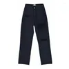Женские джинсы, мешковатые Y2K, рваные с дырками, синие, черные брюки, брюки для мамы-бойфренда с высокой талией, джинсовые