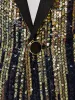 hoo 2024 Men's Meteor Gradient Sequin blazer Performance Singer Stage Performance Host Catwalk blazer u6oT#