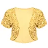 Femmes Brillant Paillettes Outwear Cardigan Brillant Veste Courte Manteau Glitter Gilet Party Clubwear Rave Festival Clubwear Costume g9sr #