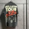 Bästa kvalitet Hellstar Washed Vintage T-shirt Men Hellstar Women Cotton Fashion T Shirt High Street Tee Men Clothing