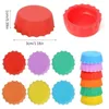 Silicone Drinkware Lid Bottle Bottle Bottle Caps Silica-Gel Garrafas de vinho Molho de cidas com estremamento colorido de garrafa de garrafa T9i002597