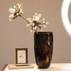 Vasos vaso de vidro preto crack água ondulação vaso de flor arranjo floral acessórios vaso terrário decoração do quarto