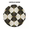 Table Cloth Ginkgo Tablecloth Geometric Plant Outdoor Round Cover Kawaii Graphic For Kitchen Dining Room