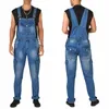 men's Jeans Fi Multi-pocket Denim Jumpsuit Denim Overalls Trousers Blue Fi Pants Streetwear Men Rompers C2U5#