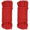 Bols 2 pièces corde de coton rouge 8mm cordon de liaison doux multi-fort pour le camping jardinage bateau artisanat 10M/33Ft