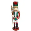Miniature 35 cm Schiaccianoci in legno Burattino Figurina Noci Soldato Bambola Ornamento artigianale Capodanno Desktop Decorazione natalizia Navidad