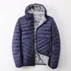 Herbst und Winter Herren Weiße Ente Daunenjacke Neue Zweiseitige Kapuze Koreanische Version Kurzer leichter warmer trendiger Herrenmantel 2022 D8ik #