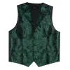 Vêtes Green Dark Men de gilet Collier Collier Business Tuxedo Robe Washingtcoat Luxury Paisley Coldie Pocket Square Cuffinks for Wedding