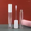 Garrafas de armazenamento cosméticos garrafa vazia plástico claro pet 4ml tampa branca lipgloss com plug 15/30 pces recipiente de embalagem tubos de brilho labial