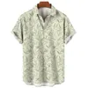 blommor skjortor herr sommar hawaiian kläder korta ärm toppar lösa semester kust social lapel 3d tryck skjorta 2023 vintage u087#