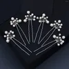 Hair Clips 6PCS Bridal U-shaped Pin Metal Barrette Clip Hairpins Pearl Women Wedding Accessories Hairstyle Design Tools