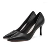 Dress Shoes Pointed Toe Pumps 8.5cm Thin Heel Red High-Heeled Professional Women's Black Work Zapatos Mujer