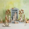 Skulpturer Jul Jesus Nativity Manger Scene Mini Harts Display Figurin Xmas Home Decorative Props Office Holy Family Statue Decors