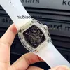Luksusowy trend zegarowy Transparent 055 W pełni automatyczny mechaniczny biały taśma męska designerska wodoodporna zegarek ze stali nierdzewnej